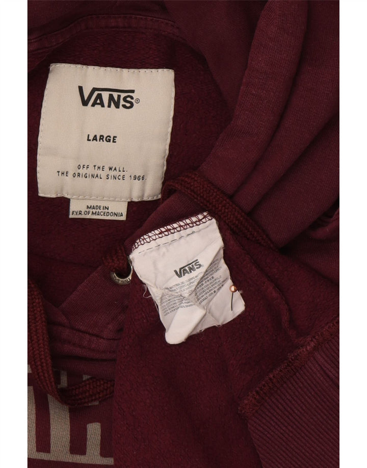 VANS Pull à capuche graphique pour homme en coton bordeaux Taille L
