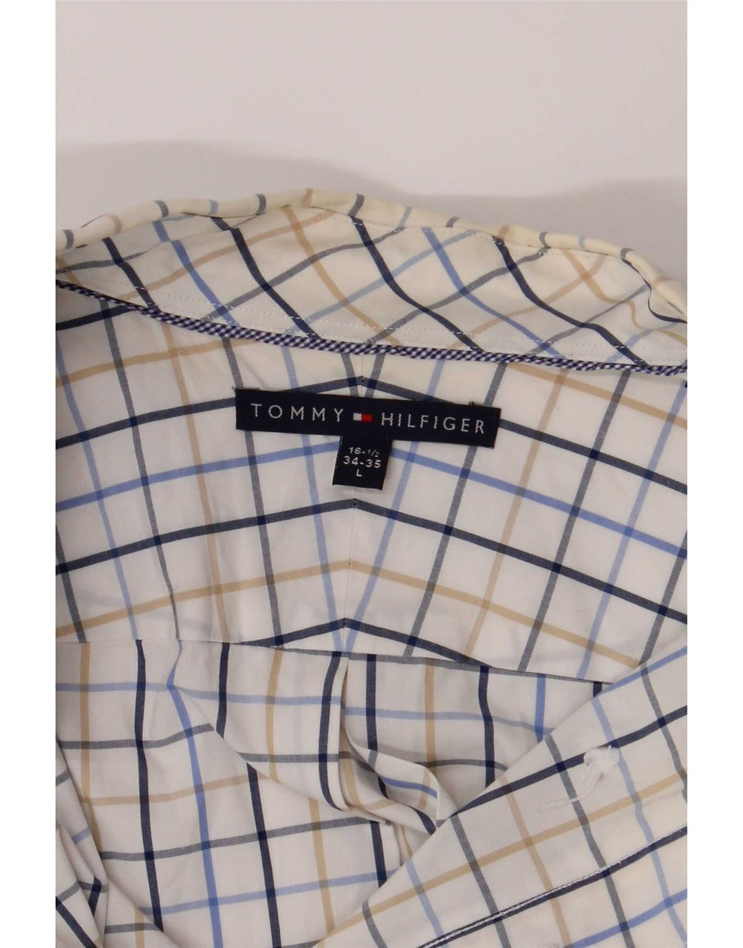 Tommy Hilfiger Chemise Homme Taille 16 1/2 Grand Carreau Multicolore