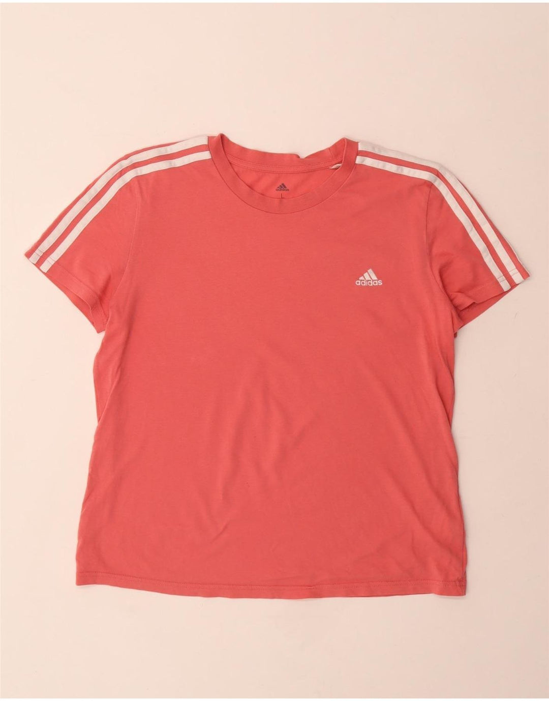 ADIDAS T-Shirt Femme UK 16/18 Grand Rose Coton