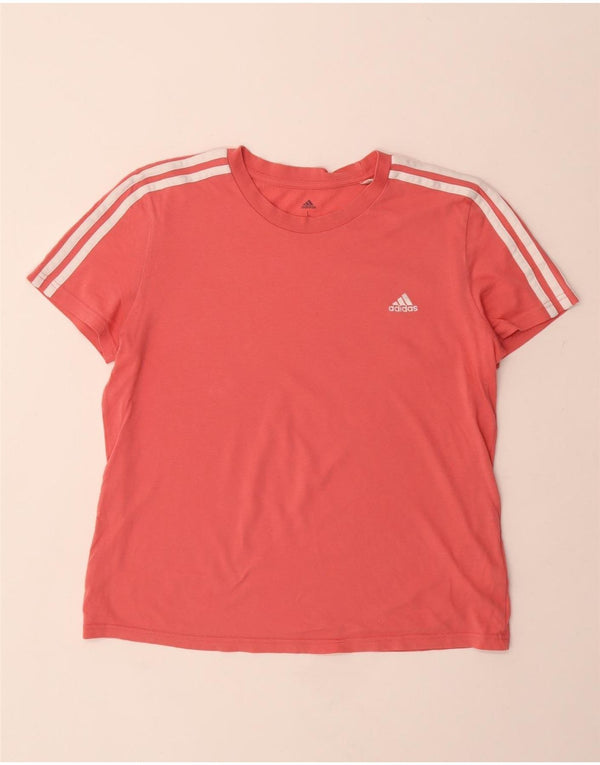 ADIDAS T-Shirt Femme UK 16/18 Grand Rose Coton