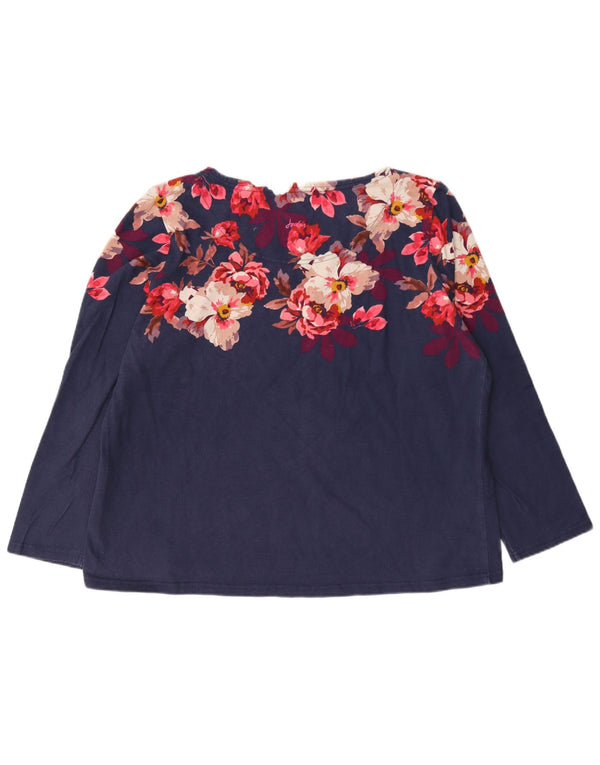Joules Haut Femme Manches Longues UK 20 2XL Bleu Marine Coton Floral