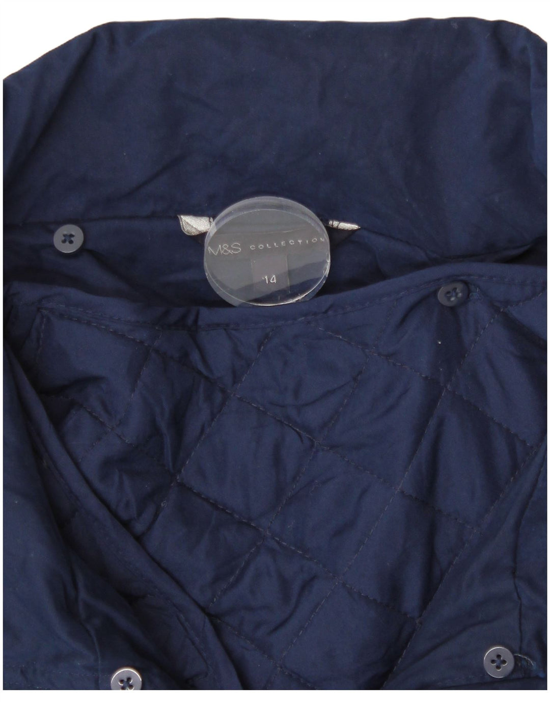 Marks & Spencer Veste de pluie à capuche pour femme UK 14 Bleu marine moyen Polyester