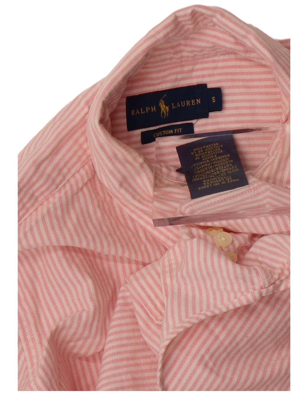Ralph Lauren Chemise sur mesure pour homme Petit coton rayé rose