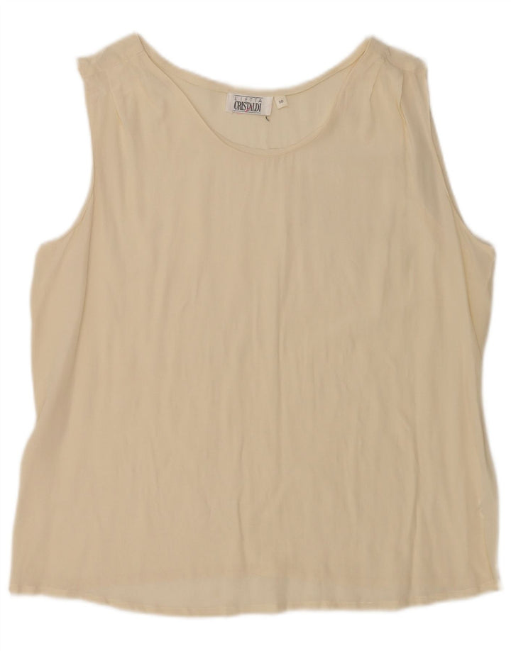 Cristaldi Femme Blouse Sans Manches Top IT 50 XL Beige Soie