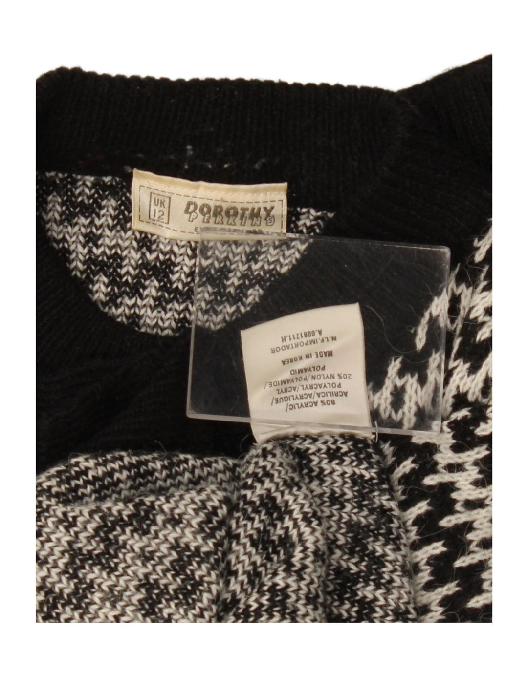 Dorothy Perkins Pull cardigan à motif abstrait pour femme UK 12 Noir moyen