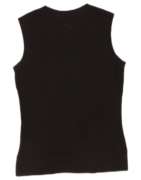 Puma Débardeur graphique pour femme UK 12 Coton noir moyen