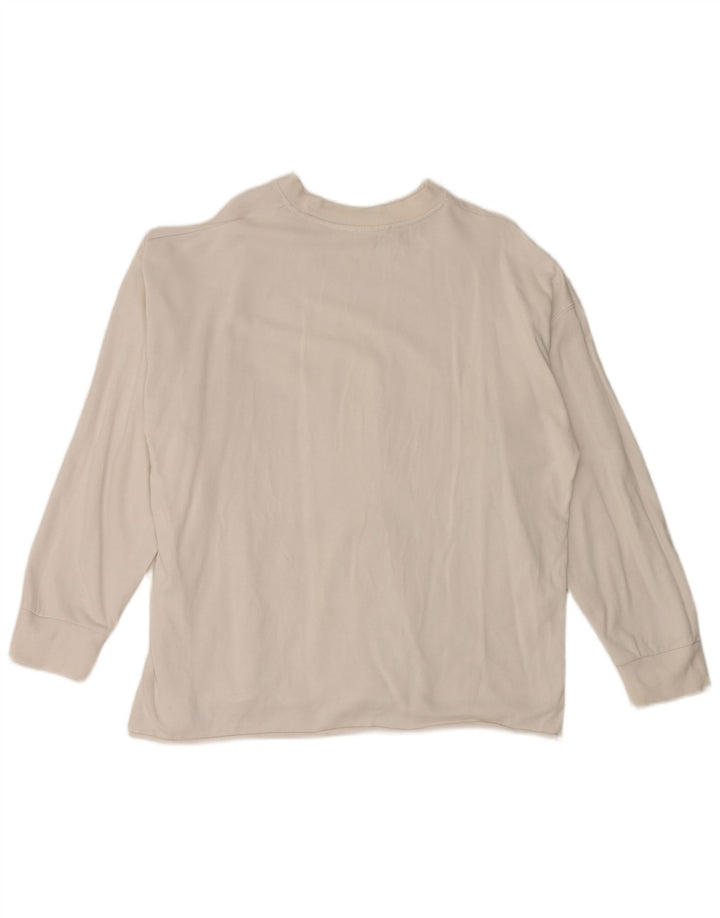 Zara Sweat-shirt surdimensionné pour femme UK 10 Petit coton blanc
