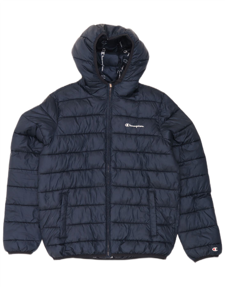 Champion Veste matelassée à capuche pour garçon 15-16 ans 2XL Bleu marine Polyester