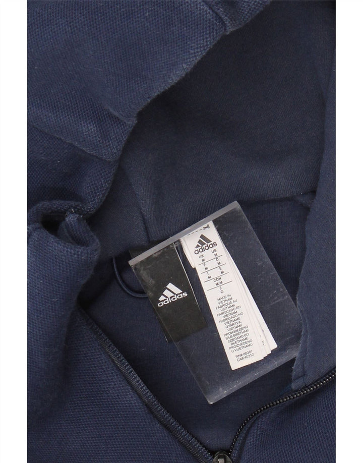 Adidas Pull à capuche zippé graphique pour homme en coton bleu marine moyen