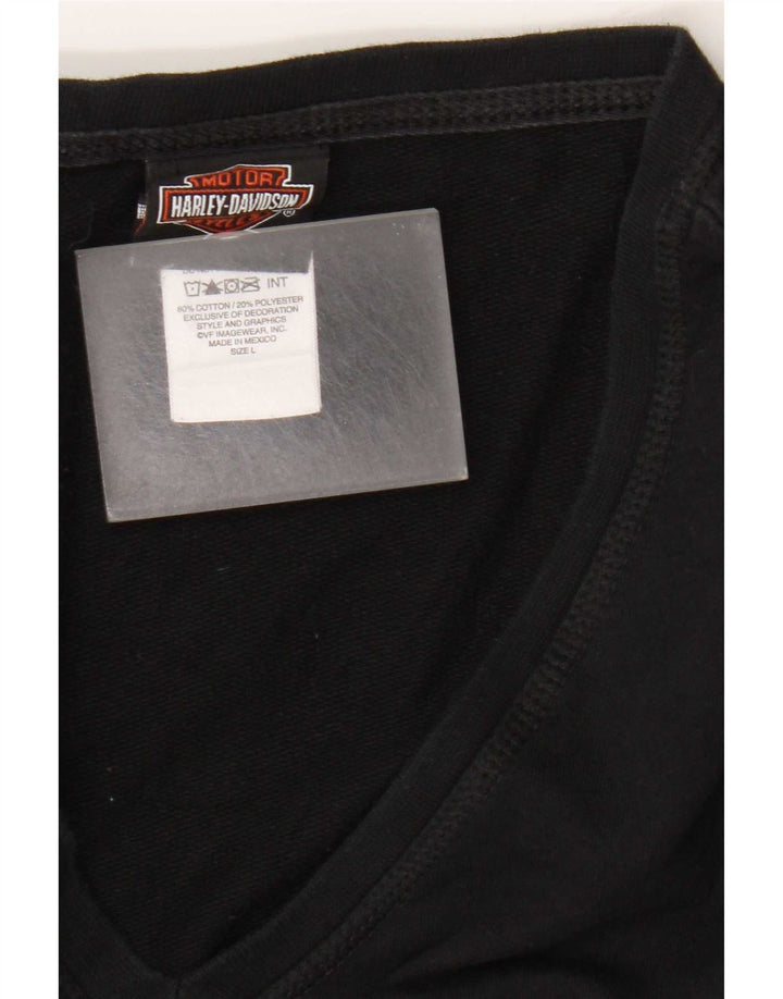 Harley Davidson Sweat-shirt court graphique pour femme UK 16 Grand Noir