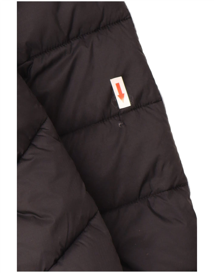 Champion Veste matelassée à capuche graphique pour femme UK 14 Medium Noir Polyamide