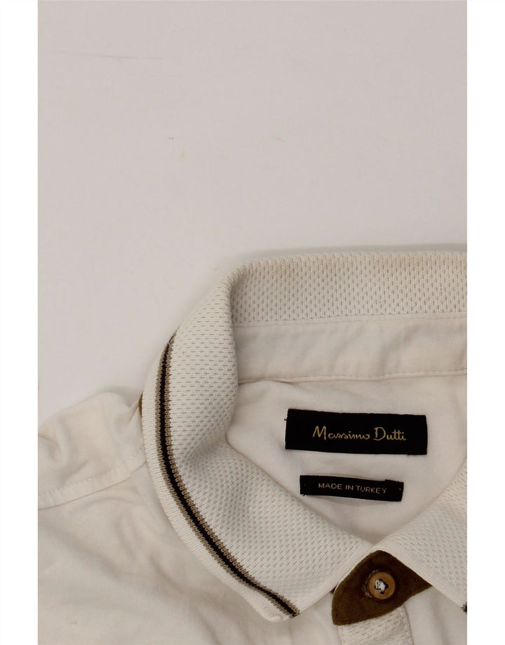 MASSIMO DUTTI Mens Polo Shirt Small Off White Vintage Massimo Dutti and Second-Hand Massimo Dutti from Messina Hembry 