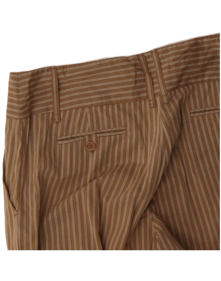 MAX MARA Pantalon décontracté à jambe large pour femme US 10 Large W34 L32 Marron rayé