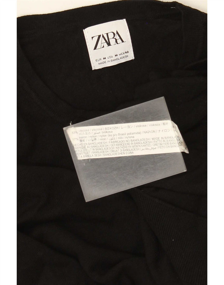 Zara Pull Col Rond Homme Noir Moyen Viscose
