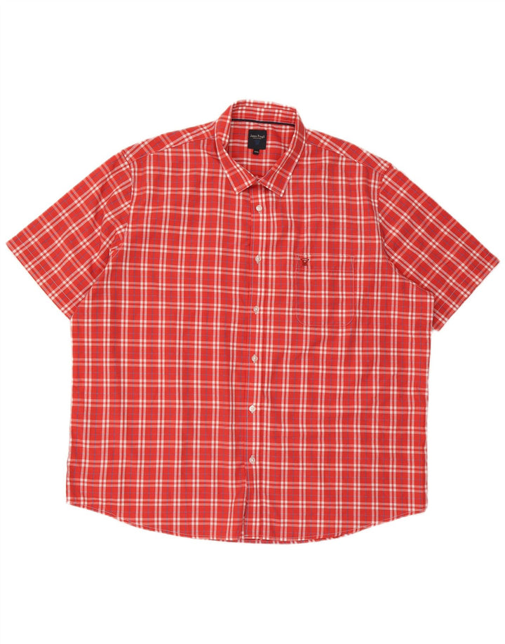 James Pringle Chemise à manches courtes pour homme 2XL Rouge à carreaux Polyester