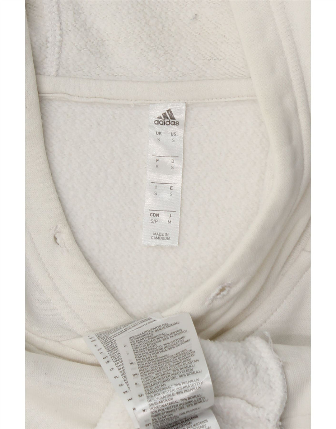 ADIDAS Pull à capuche pour homme Petit coton blanc