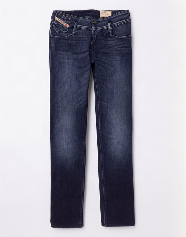 Diesel Femme Matic Jean Slim Fuselé Taille Basse W24 L31 Bleu Marine Coton