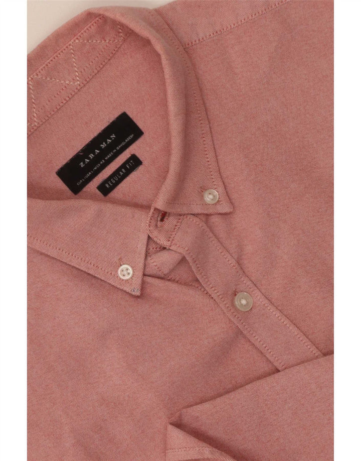 Zara Chemise Regular Fit Homme Rose Large