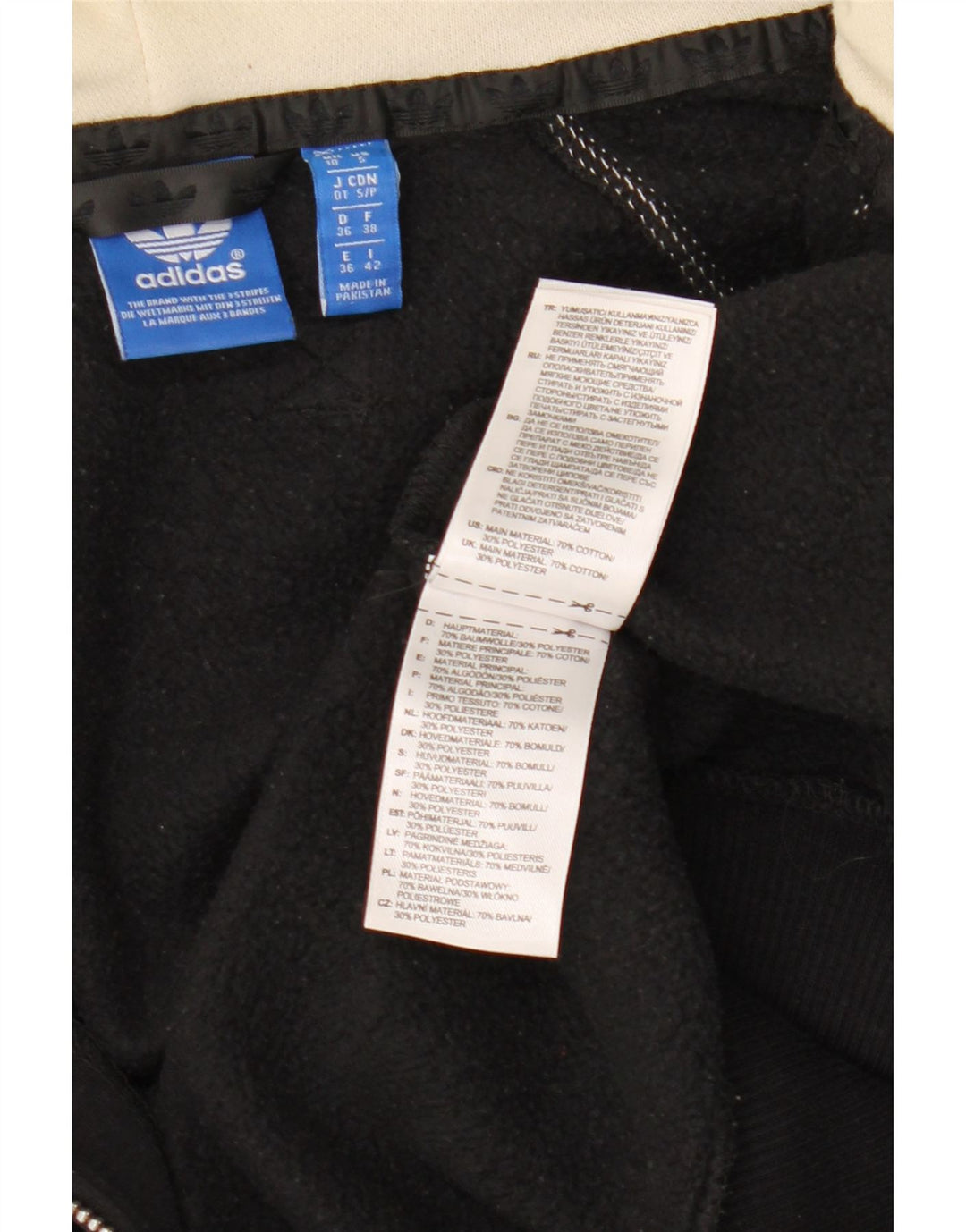 ADIDAS Pull à capuche graphique pour femme UK 10 Petit coton noir