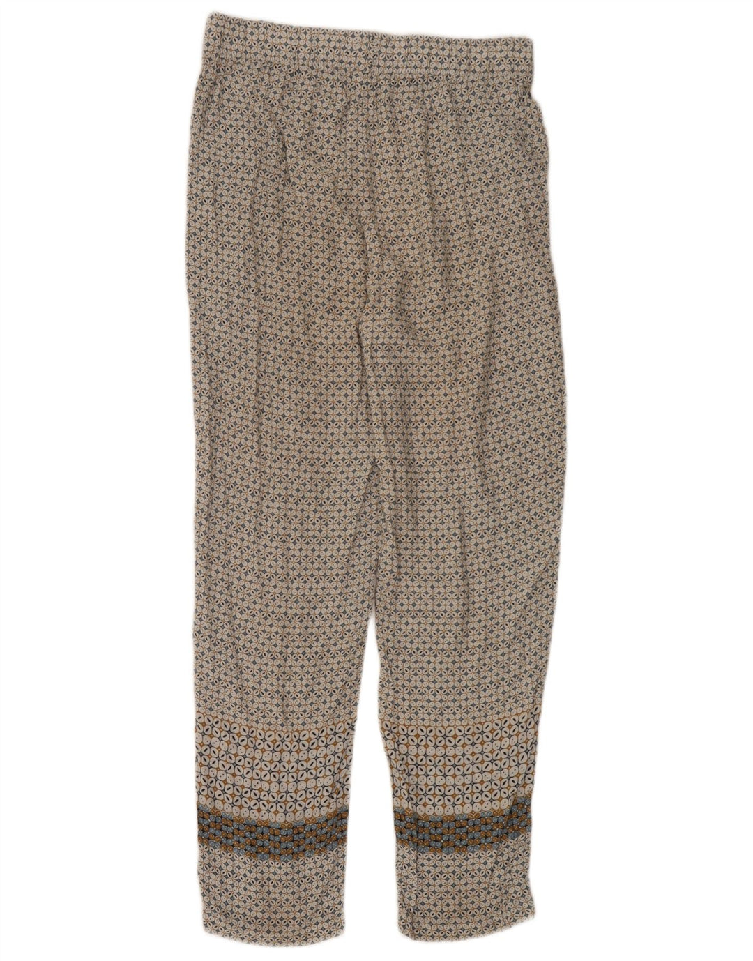 Benetton Pantalon Casual Femme Small W30 L29 Multicolore Géométrique