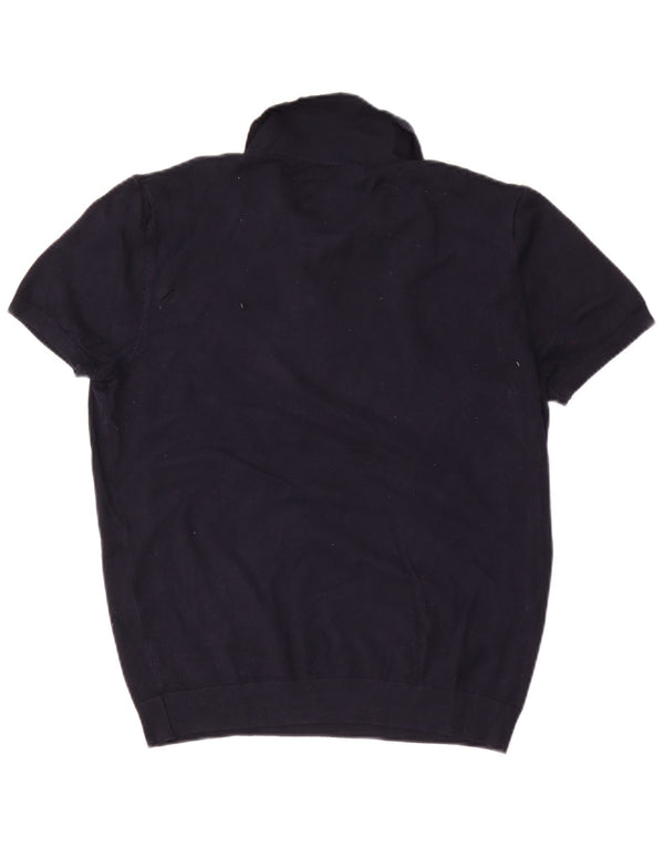 Zara Polo Femme UK 14 Large Bleu Marine Viscose