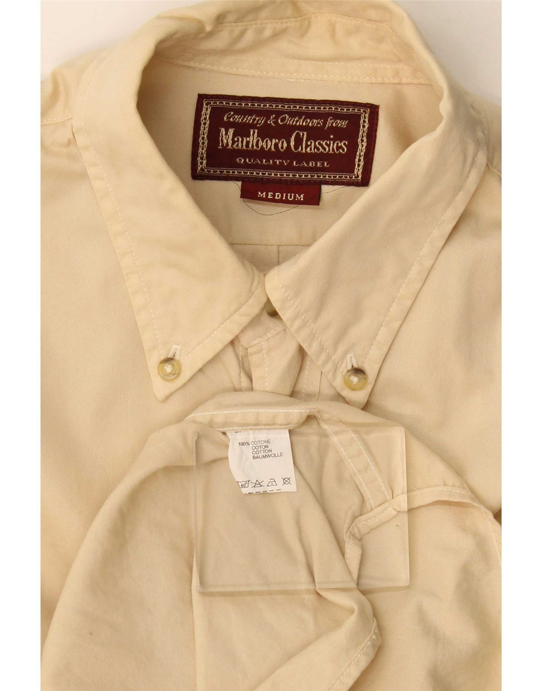 Chemise Homme Marlboro Classics Coton Beige Moyen