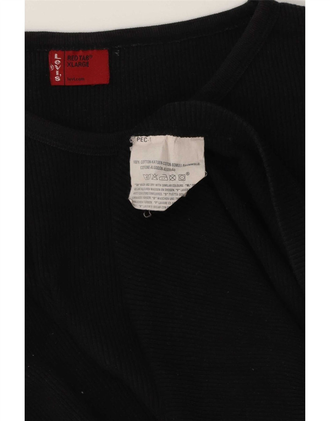 Levi's T-Shirt Top XL Homme Noir Coton