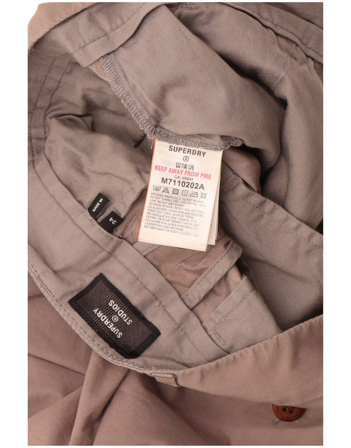 SUPERDRY Short Chino Homme W34 Large Marron Coton