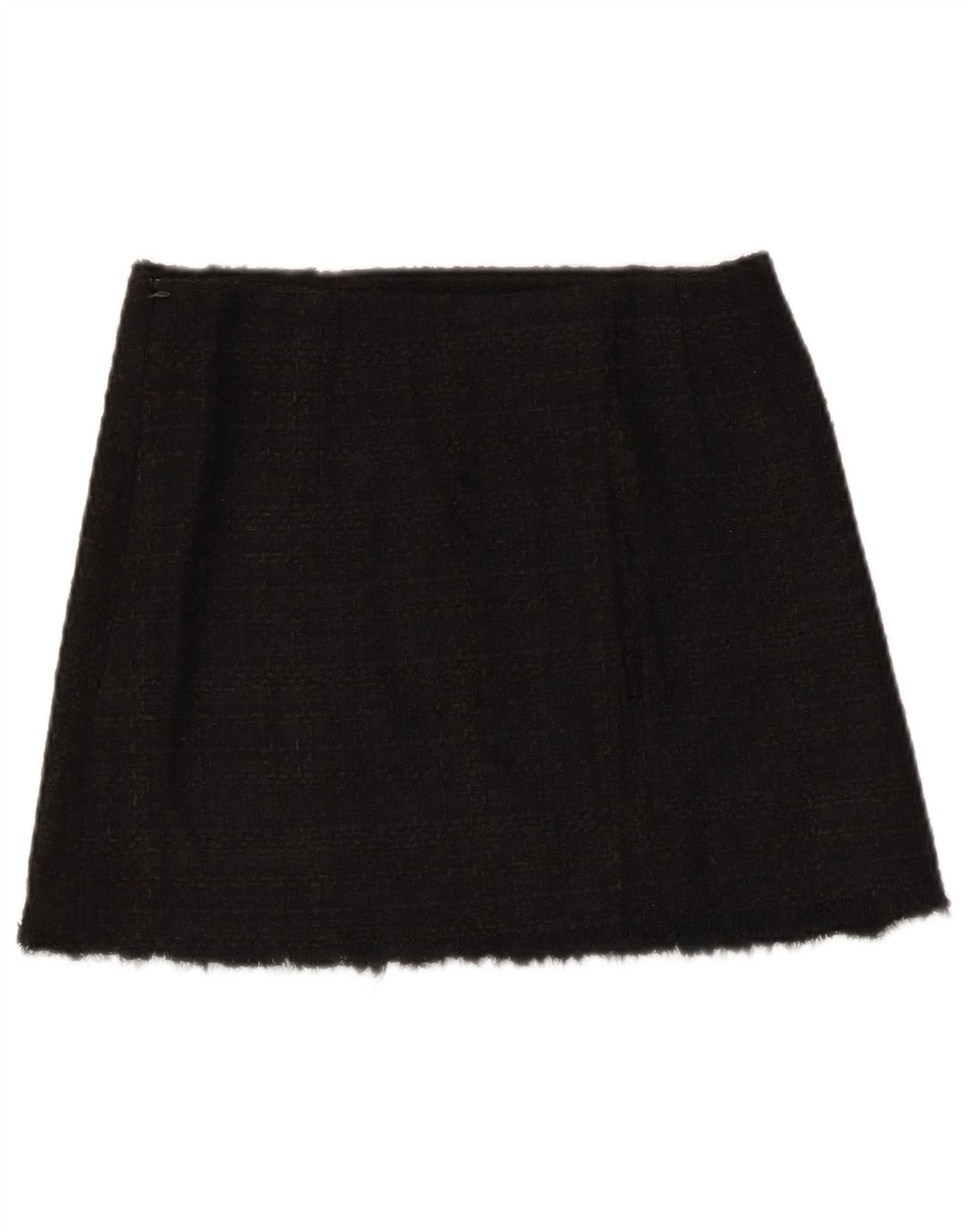 Zara Femme Mini Jupe Petit W26 Acrylique À Carreaux Noir