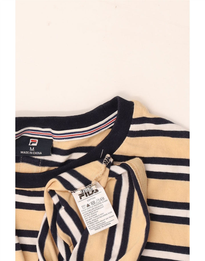 Fila T-Shirt Graphique Homme Jaune Moyen Rayé Coton