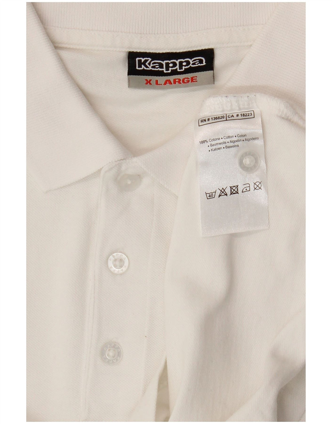 Kappa Polo Homme XL Blanc Coton