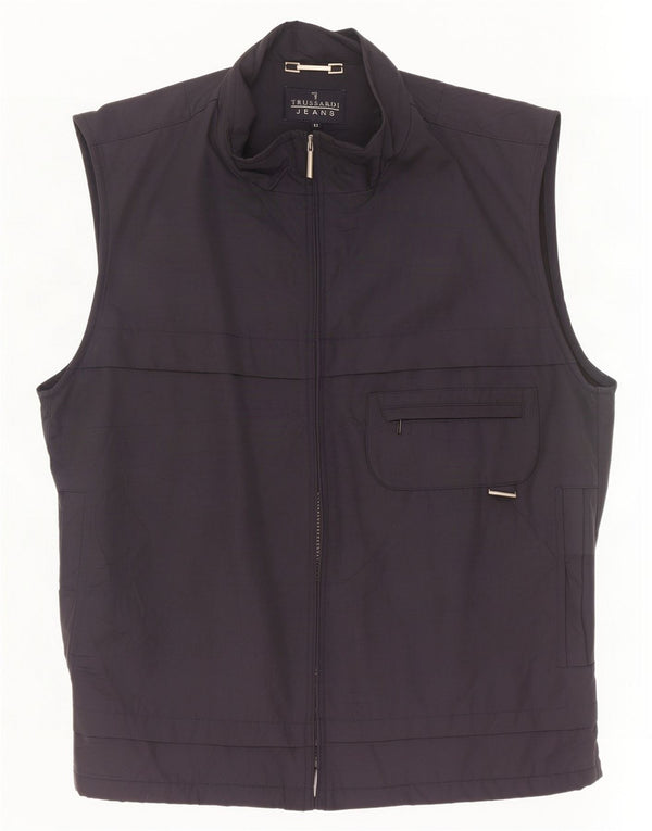 Trussardi Jeans Gilet Utilitaire Homme IT 52 XL Bleu Marine