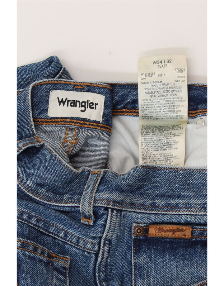 WRANGLER Jean Droit Texas Homme W34 L32 Bleu Coton