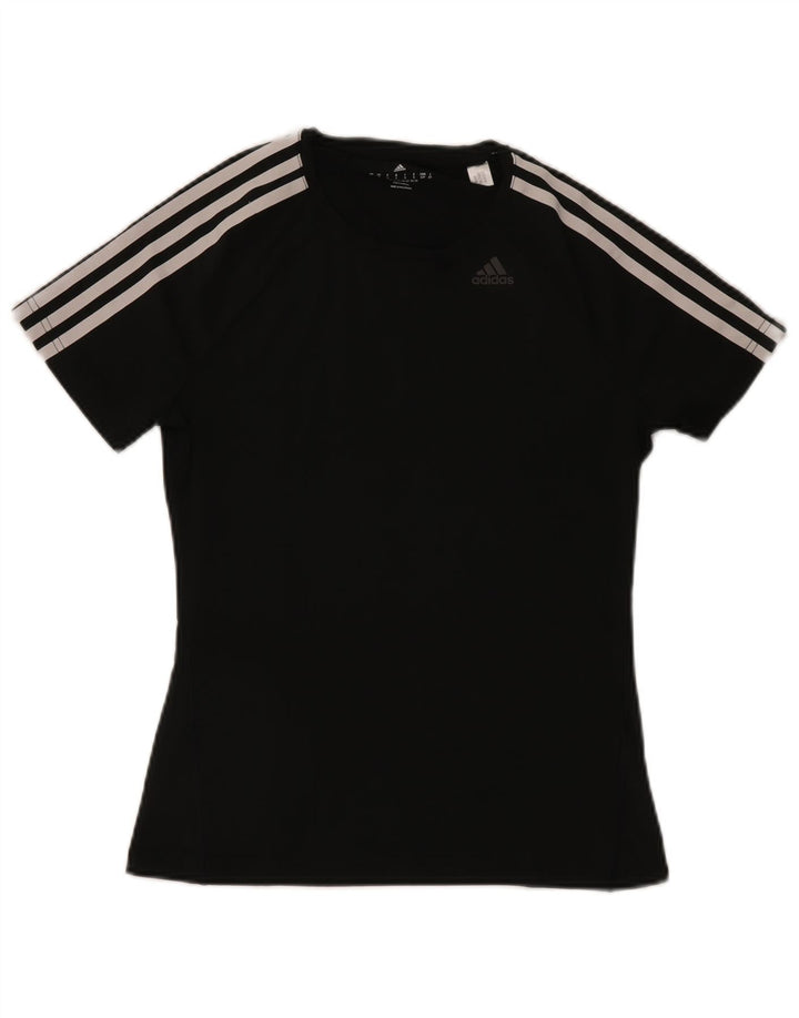 Adidas Climalite T-Shirt Top UK 8/10 Petit Noir Polyester