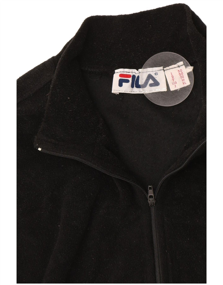 Fila Pull Polaire à Col Zippé Homme Noir Moyen