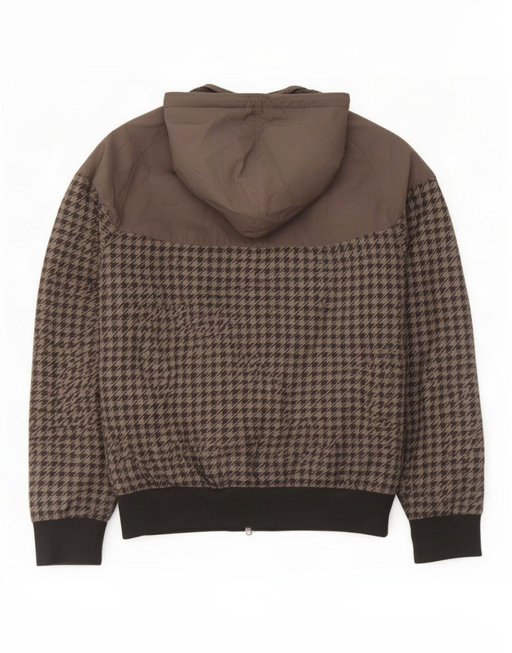 Nike Veste bomber à capuche pour homme UK 34/36 Petit gris pied-de-poule Polyester