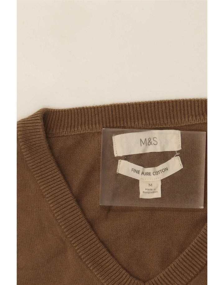 Marks & Spencer Pull col V Homme Marron Moyen Coton