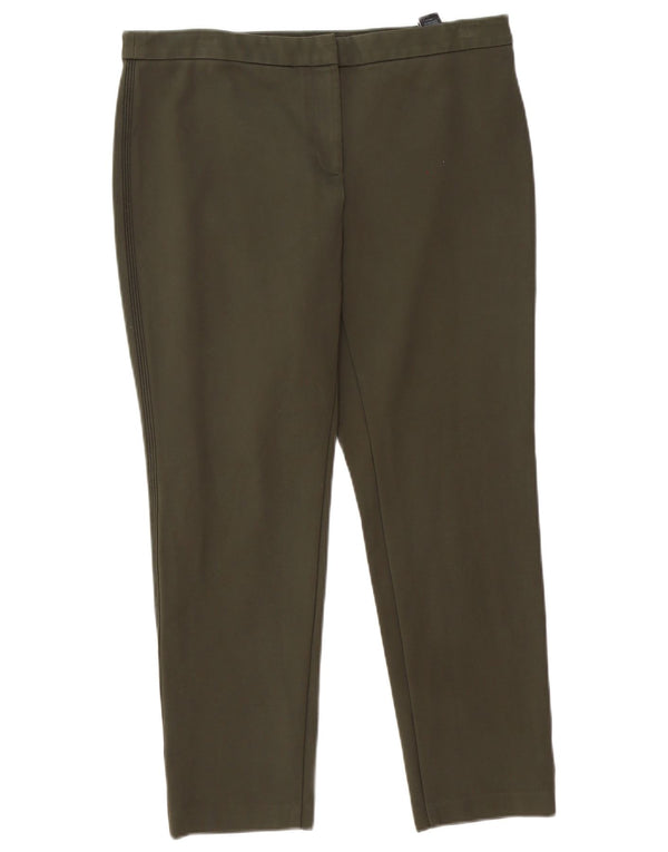 Marks & Spencer Pantalon court décontracté pour femme UK 14 Large W34 L26 Kaki