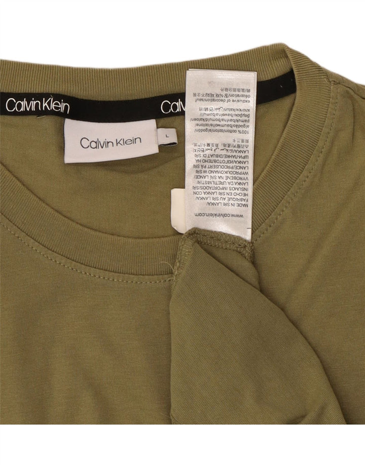 CALVIN KLEIN T-Shirt Homme Top Large Vert Coton
