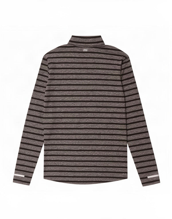 Nike Dri Fit Zip Neck Pull Survêtement Haut Large Gris Rayé