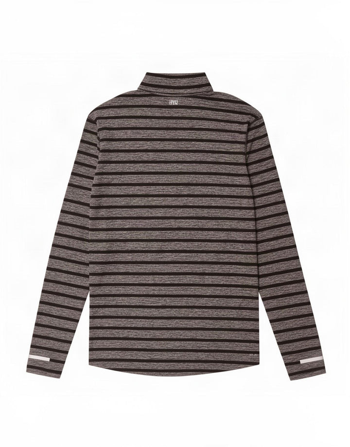 Nike Dri Fit Zip Neck Pull Survêtement Haut Large Gris Rayé