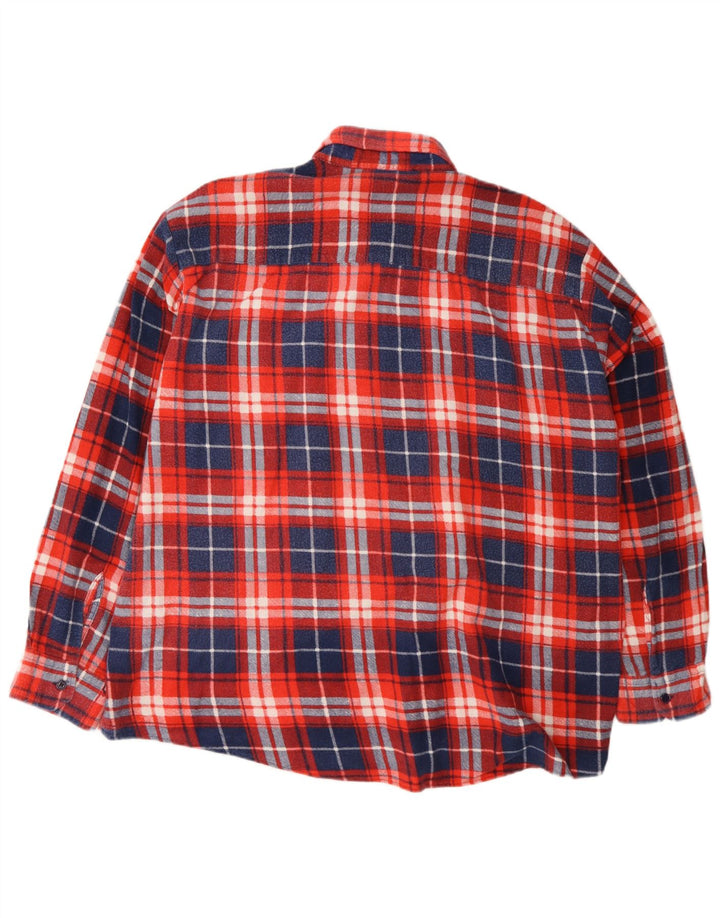 vintage Chemise en flanelle pour hommes XL Coton à carreaux rouges