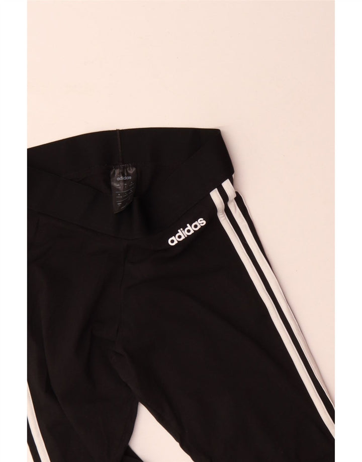 ADIDAS Leggings Femme UK 8/10 Petit Noir Coton