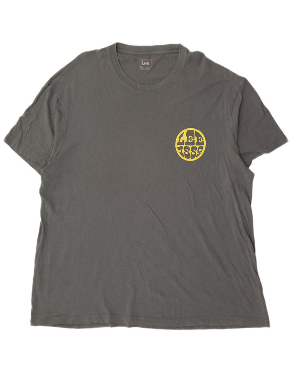 Lee T-Shirt graphique coupe décontractée pour hommes, haut 2XL en coton vert
