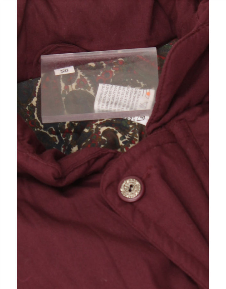 VINTAGE Veste matelassée homme IT 50 Large Bordeaux Polyester