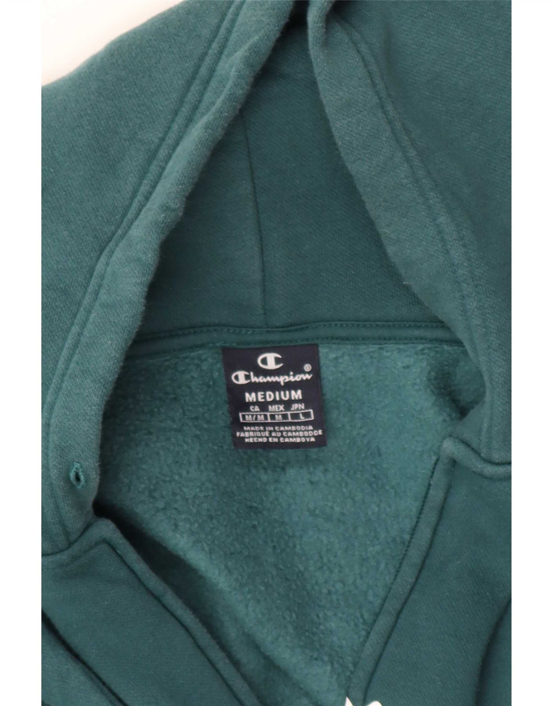 Champion Pull à Capuche Zippé Graphique Homme Vert Moyen