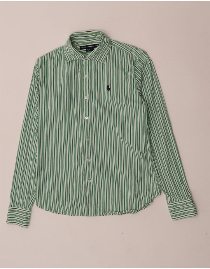 Ralph Lauren Chemise Femme US 8 Coton Rayé Vert Moyen