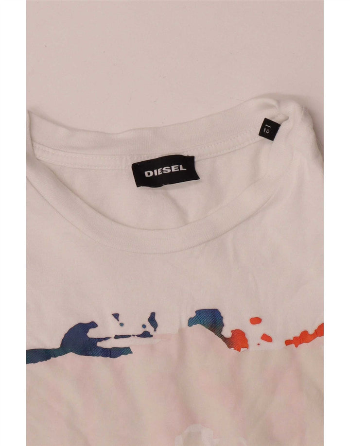 Diesel T-Shirt Graphique Garçon 11-12 ans Blanc