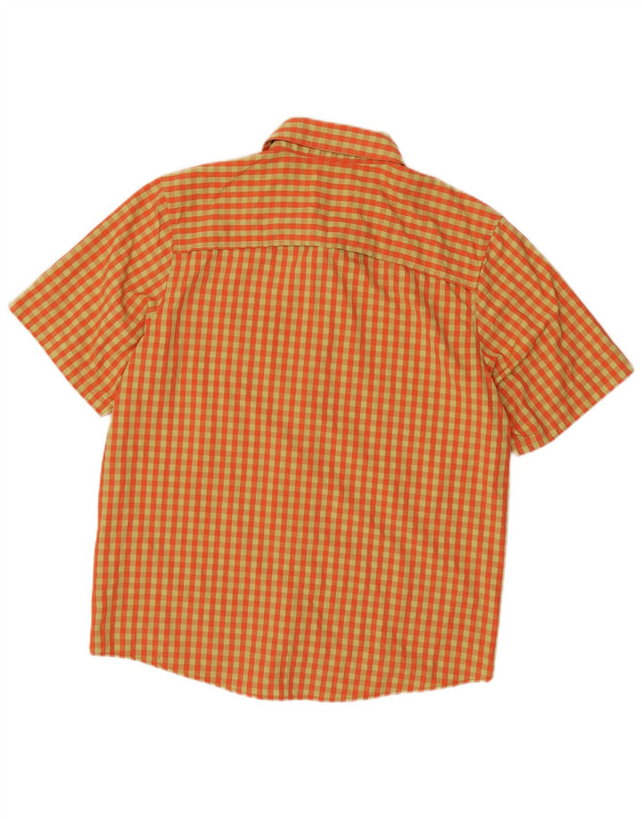 Adidas Chemise à manches courtes pour hommes en polyester vichy orange moyen