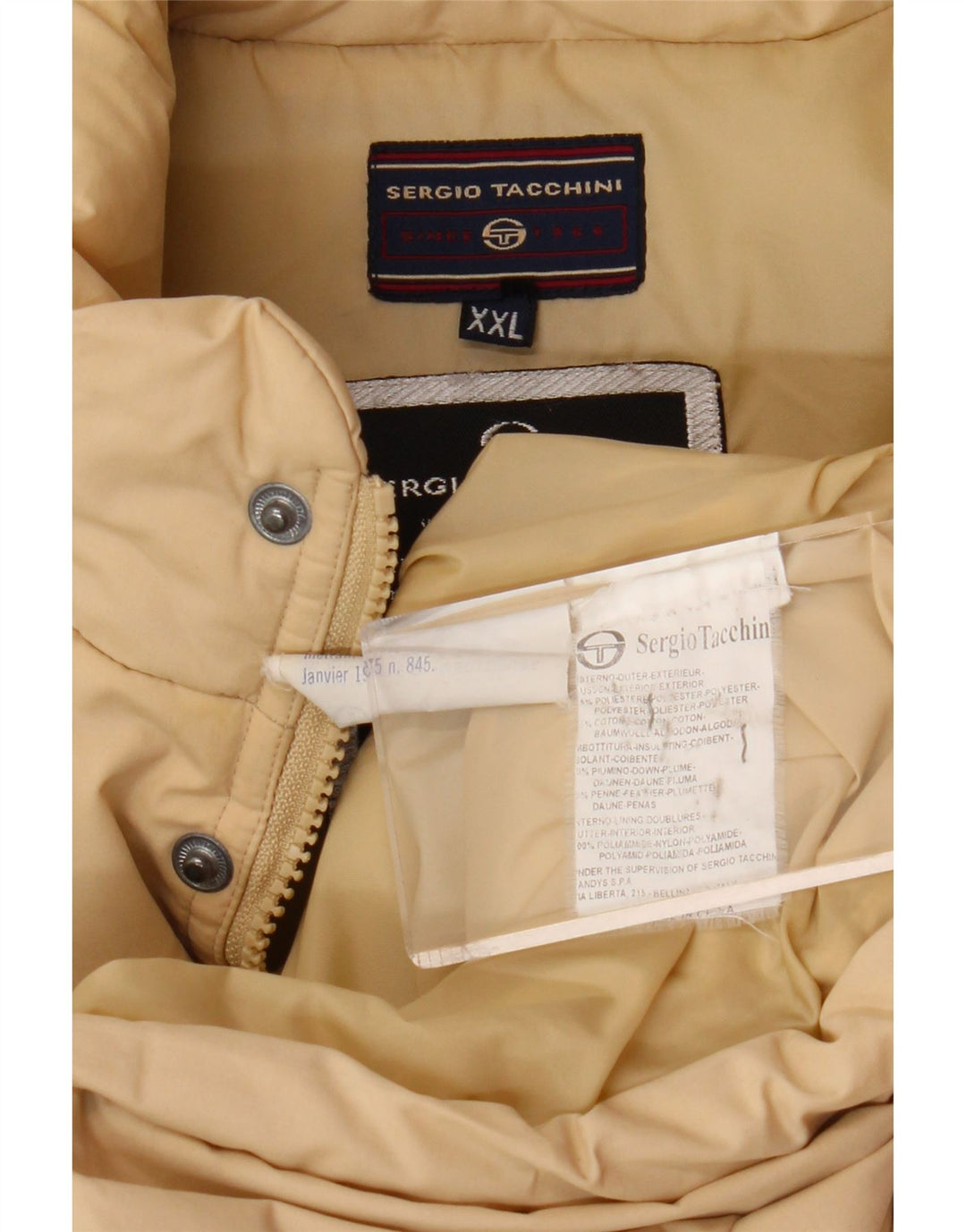 SERGIO TACCHINI Manteau Rembourré Homme UK 44 2XL Beige Polyester